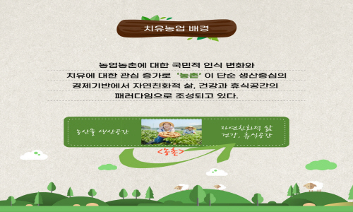 농업농촌이 주는 녹색처방전 "치유농업"