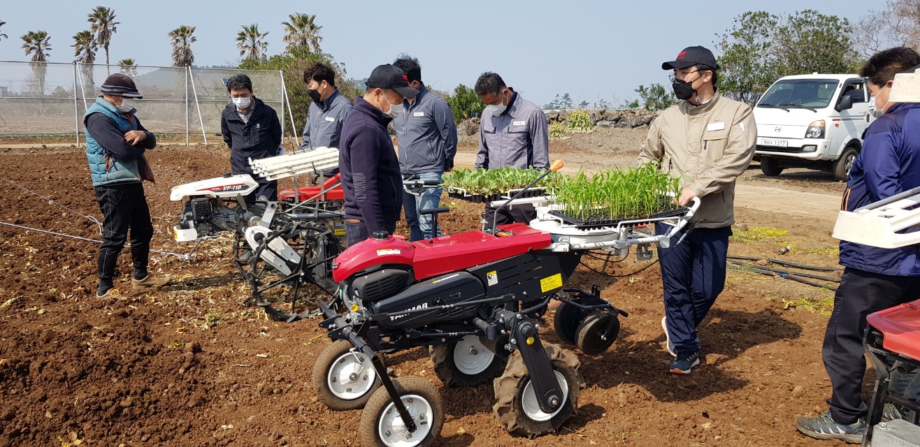 원예작물 정식 기계 현장 시연회 