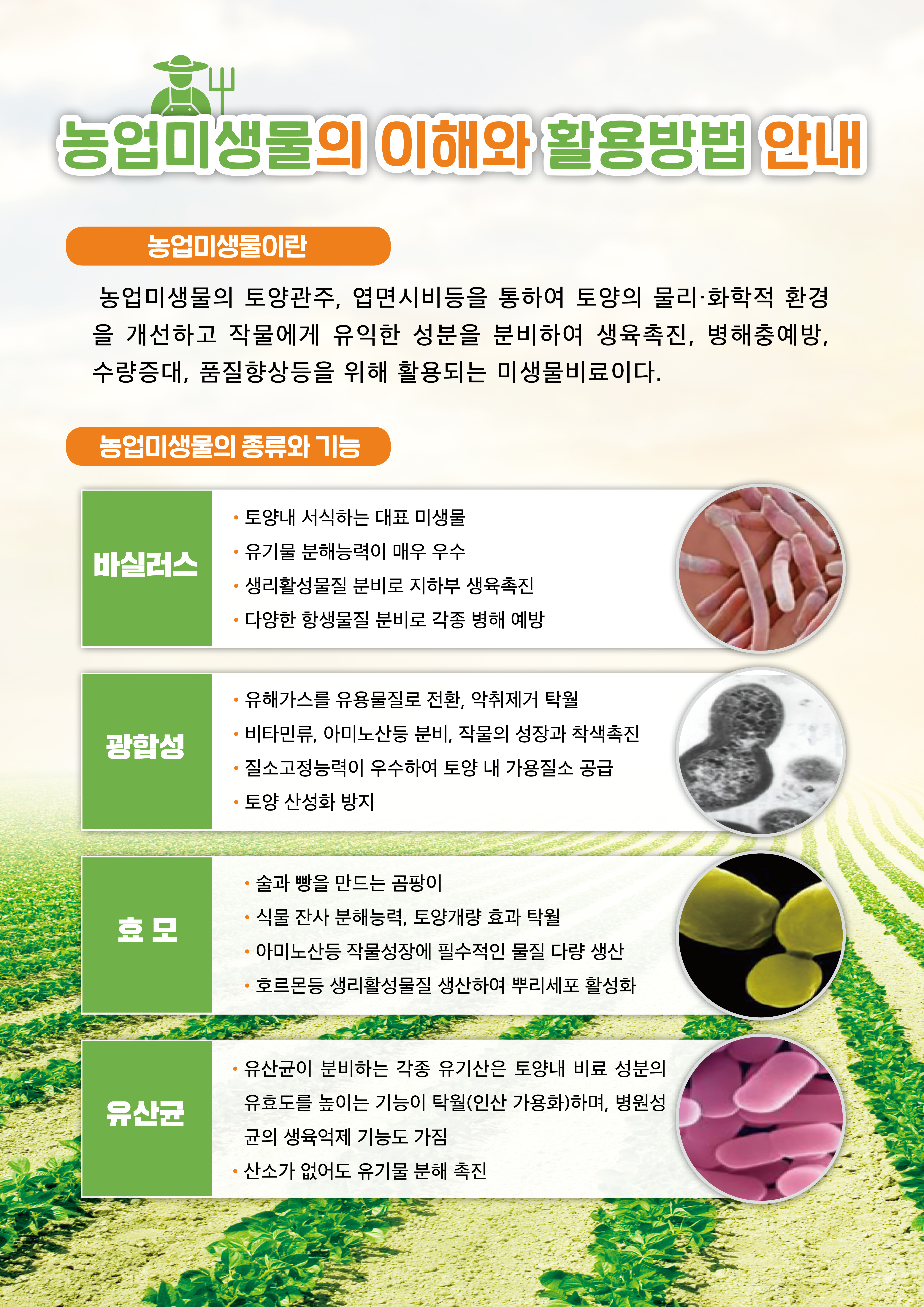농업미생물의 이해와 활용방법 안내