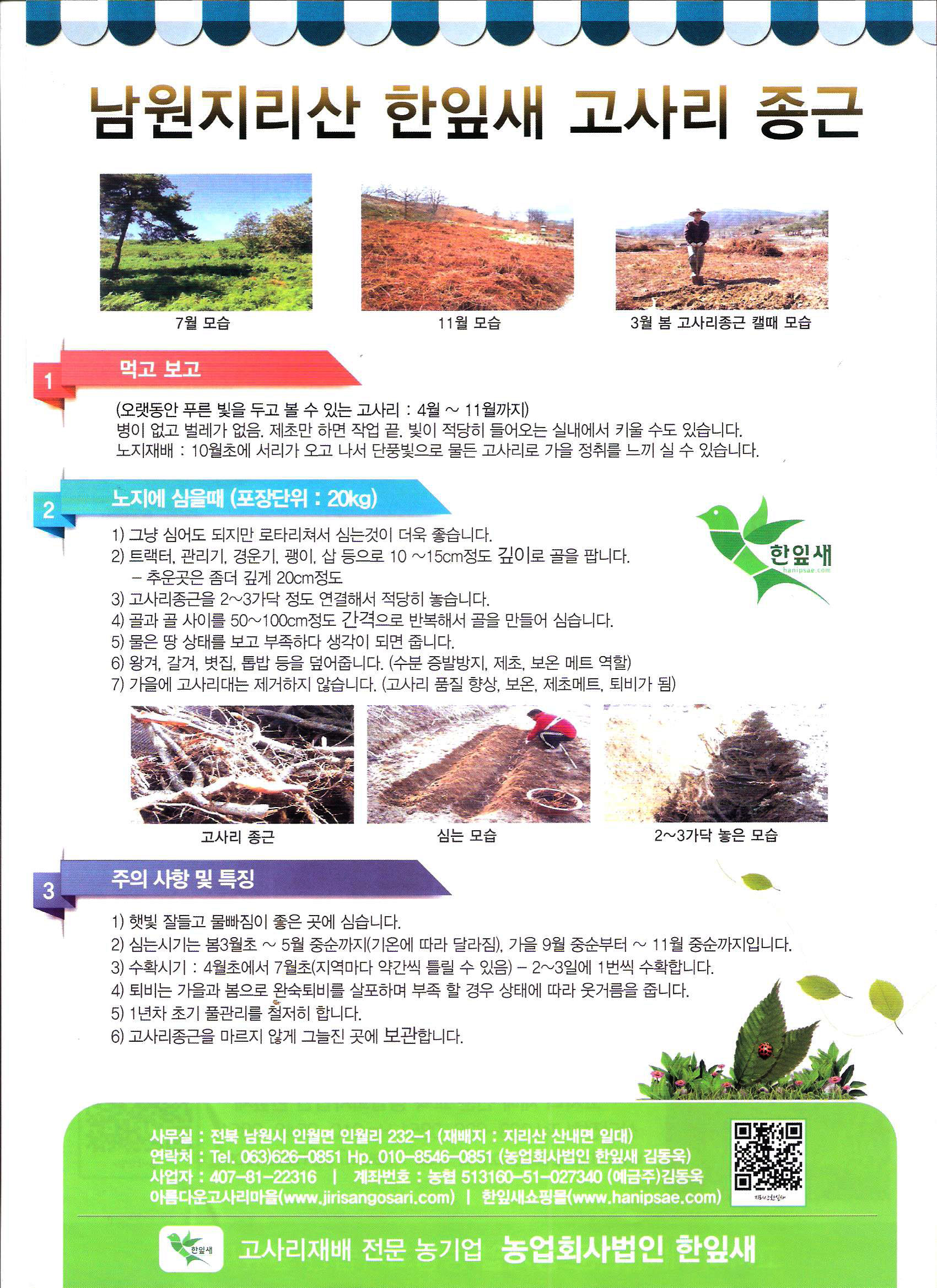 고사리재배 홍보