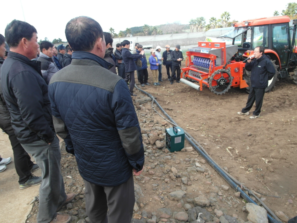 직립형 마늘 파종 시연